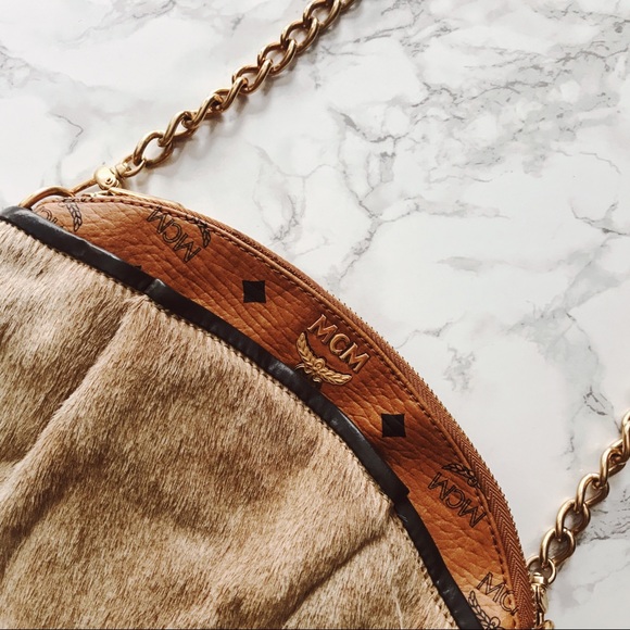 MCM Handbags - MCM - Monogram Fur Chain Crossbody/Clutch